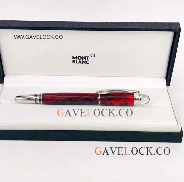 Montblanc Star walker Rollerball Pen Red Marble Silver Trim